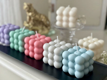 Bubble Natural Wax Candle 1pc - ALSWATI CRAFT
