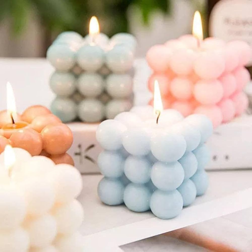 Bubble Natural Wax Candle 1pc - ALSWATI CRAFT