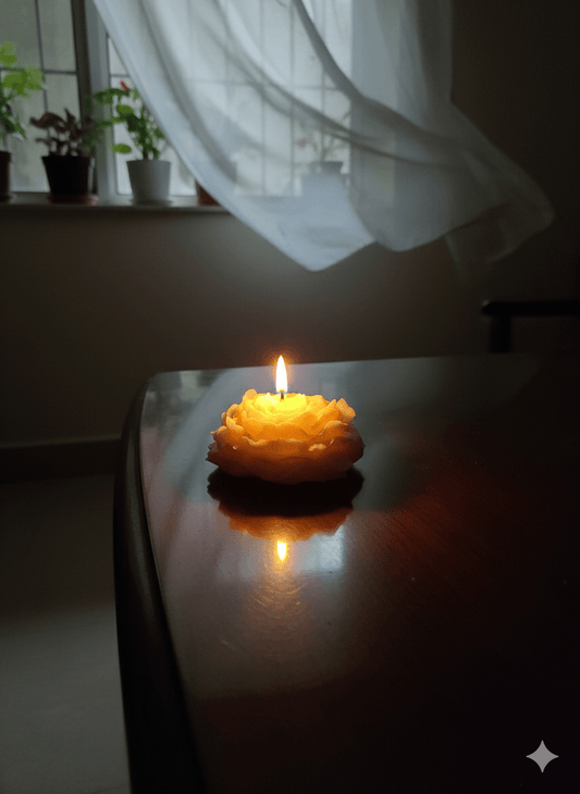 Peony flower Wax Candel 1pc - ALSWATI CRAFT