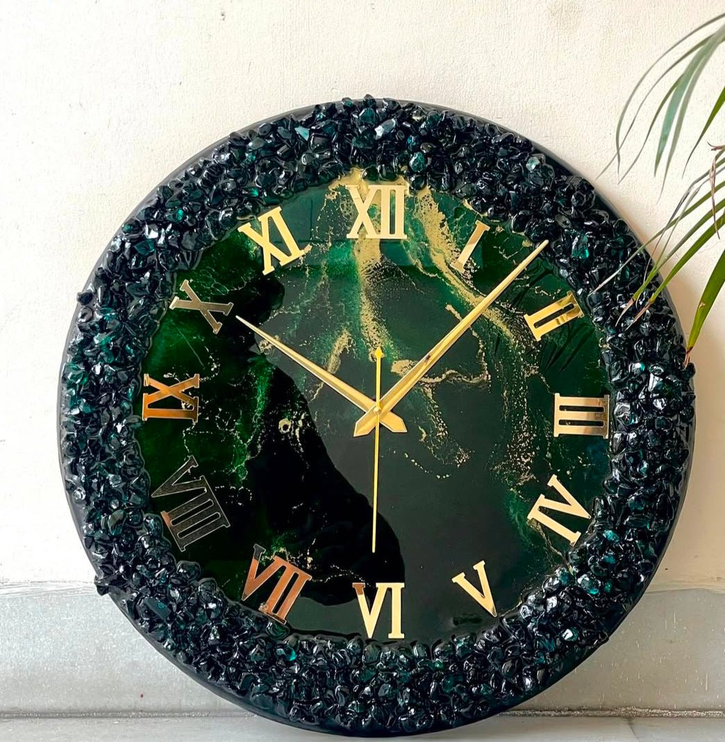 Premium Epoxy Resin Wall Clock | Designer Wall Clock for Bedroom & Office - ALSWATI CRAFTLuxury wall clock