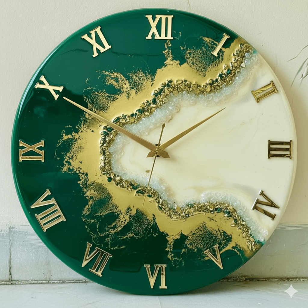 Premium Epoxy Resin Wall Clock | Designer Wall Clock for Bedroom & Office - ALSWATI CRAFTLuxury wall clock