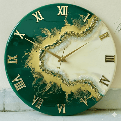 Premium Epoxy Resin Wall Clock | Designer Wall Clock for Bedroom & Office - ALSWATI CRAFTLuxury wall clock