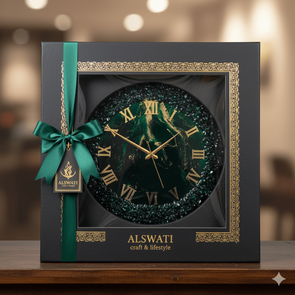 Premium Epoxy Resin Wall Clock | Designer Wall Clock for Bedroom & Office - ALSWATI CRAFTLuxury wall clock