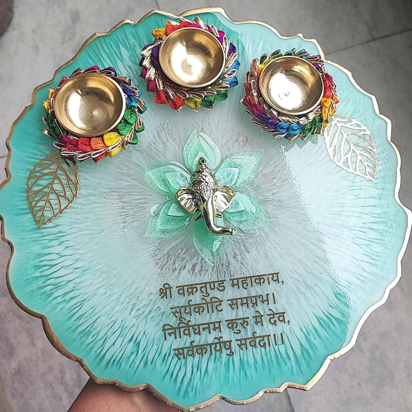 Resin Pooja Thali luxury - ALSWATI CRAFT
