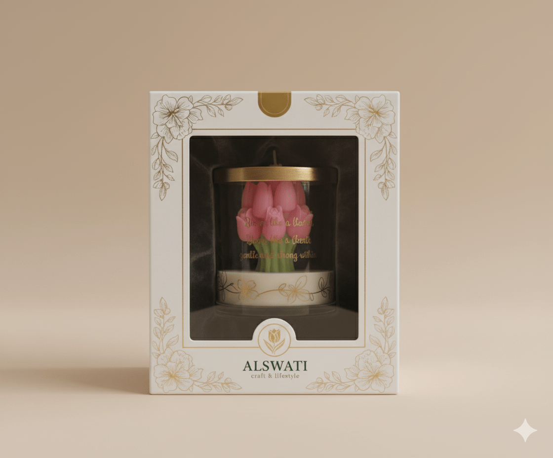 Tulip Flower Design Soya Wax Candle | Premium Natural Scented Candle – AlSwati - ALSWATI CRAFTCandle