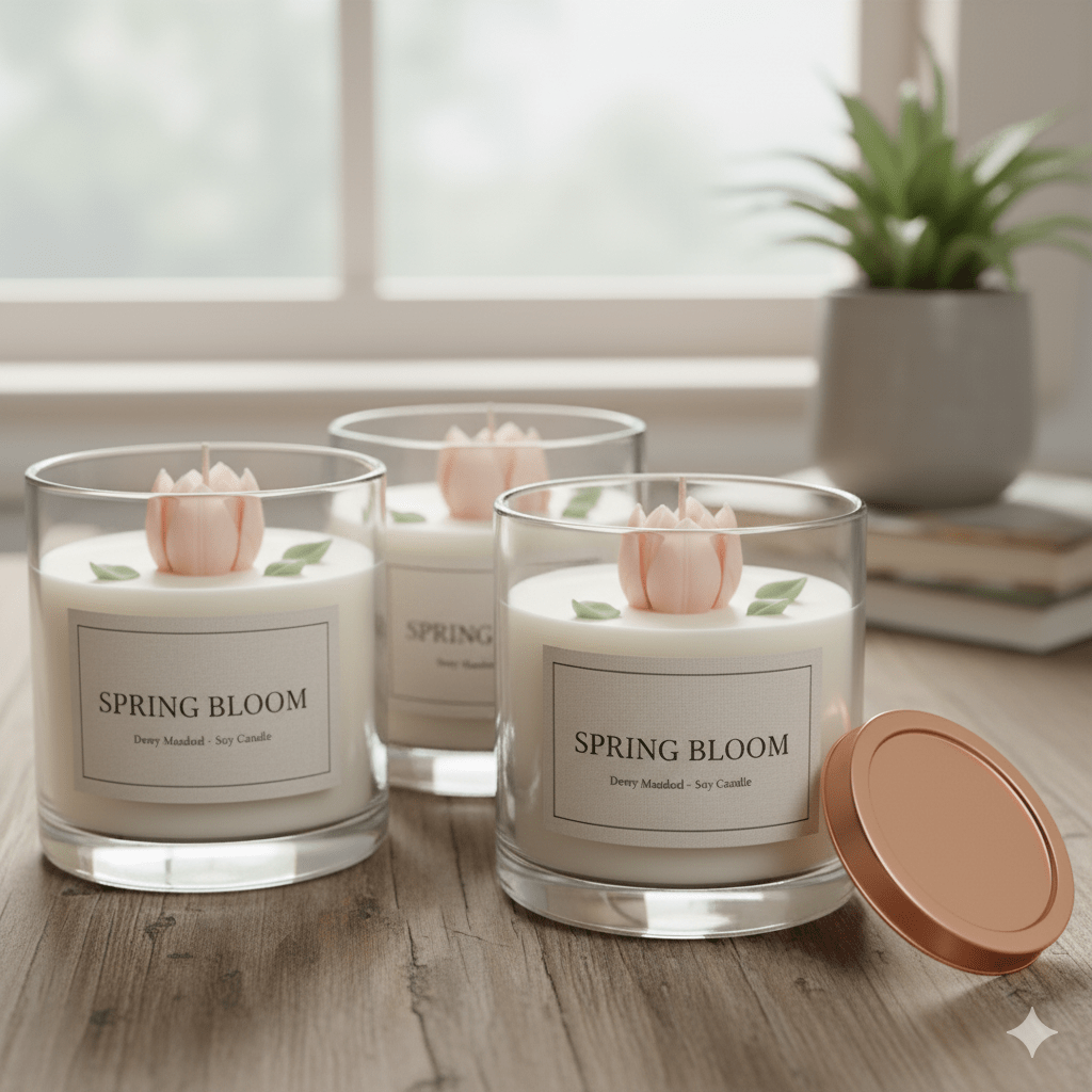 Tulip Flower Design Soya Wax Candle | Premium Natural Scented Candle – AlSwati - ALSWATI CRAFTCandle